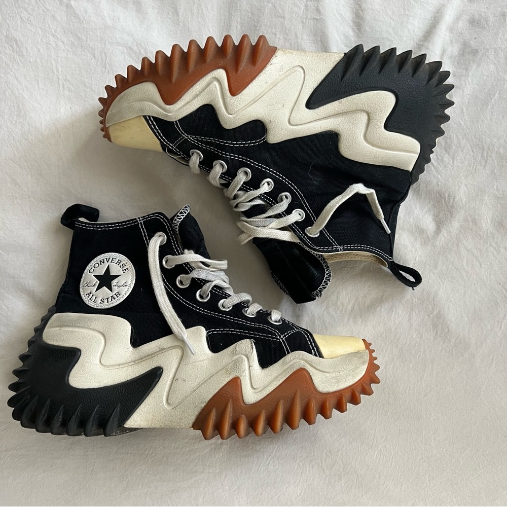 Converse black run star motion sneakers
